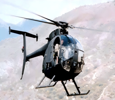 Take Flight with the Mocsage MH-6 Little Bird Helicopter Model