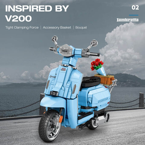 Y200 Extreme Style High-Power Scooter Building Blocks Set (1169PCS/Blue) Y200 Extreme Style High-Power Scooter Building Blocks Set (1169PCS/Blue)