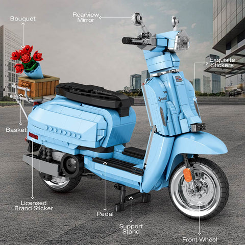 Y200 Extreme Style High-Power Scooter Building Blocks Set (1169PCS/Blue) Y200 Extreme Style High-Power Scooter Building Blocks Set (1169PCS/Blue)