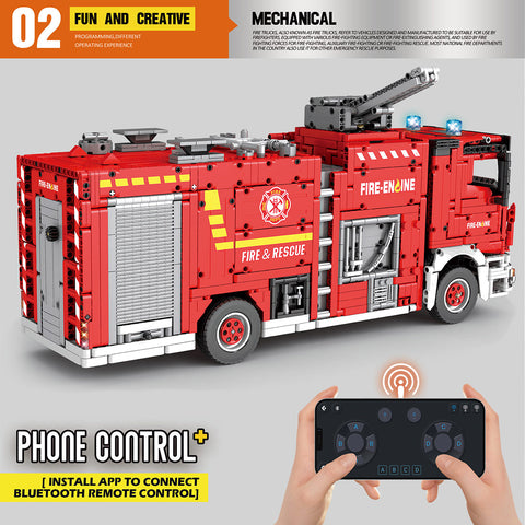 Water Jet Fire Engine Model  Building Blocks MOC Set Toys  (2888PCS/RC Version) Water Jet Fire Engine Model  Building Blocks MOC Set Toys  (2888PCS/RC Version)