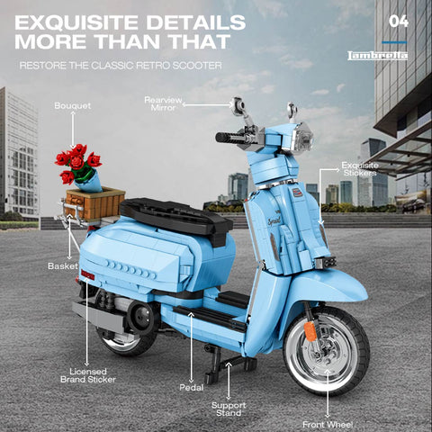 Y200 Extreme Style High-Power Scooter Building Blocks Set (1169PCS/Blue) Y200 Extreme Style High-Power Scooter Building Blocks Set (1169PCS/Blue)