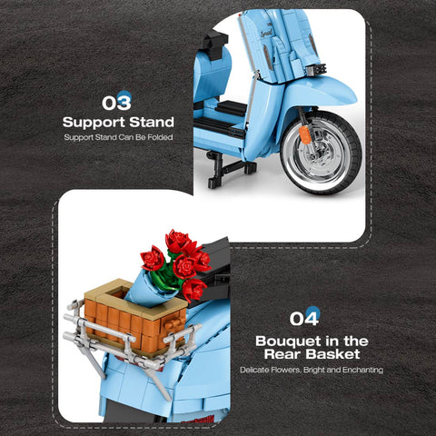 Y200 Extreme Style High-Power Scooter Building Blocks Set (1169PCS/Blue) Y200 Extreme Style High-Power Scooter Building Blocks Set (1169PCS/Blue)