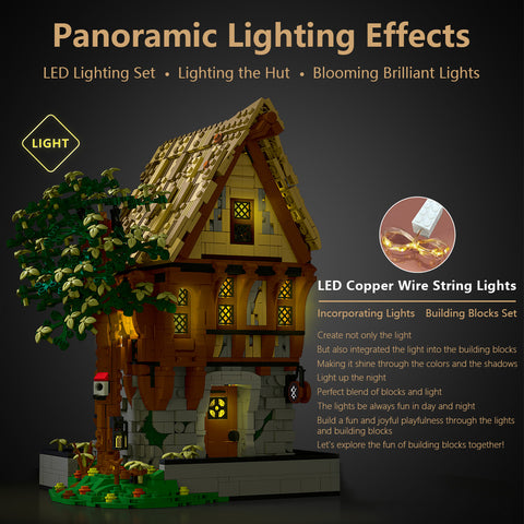 Mocsage MOC-117629 Medieval Modular Stree MEDIEVAL BLACKSMITH with Lights Small Particles Building Blocks Set (1991PCS) Mocsage MOC-117629 Medieval Modular Stree MEDIEVAL BLACKSMITH with Lights Small Particles Building Blocks Set (1991PCS)