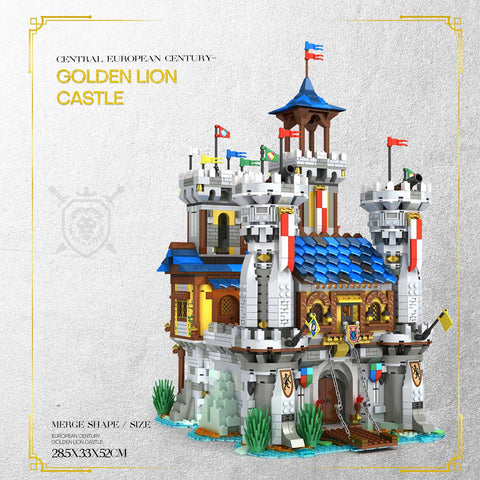 2722Pcs Small Particle European  Medieval Castle Model MOC  Building Block Model Kit with  Light 2722Pcs Small Particle European  Medieval Castle Model MOC  Building Block Model Kit with  Light