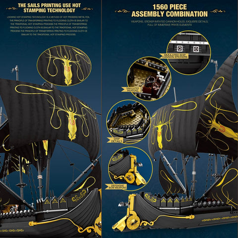 Mocsage European Medieval Fantasy Film Silent Ship Style Model Building Blocks Set (1560PCS) Mocsage European Medieval Fantasy Film Silent Ship Style Model Building Blocks Set (1560PCS)