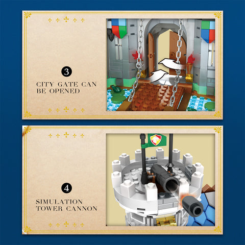 2722Pcs Small Particle European  Medieval Castle Model MOC  Building Block Model Kit with  Light 2722Pcs Small Particle European  Medieval Castle Model MOC  Building Block Model Kit with  Light