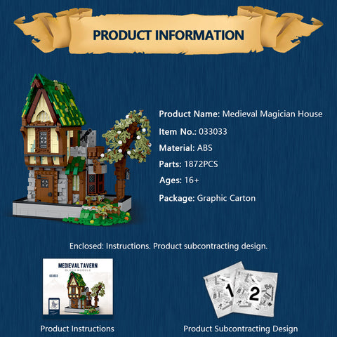 Mocsage MOC-117629 Medieval Modular Stree MEDIEVAL TAVERN with Lights Small Particles Building Blocks Set (1872PCS) Mocsage MOC-117629 Medieval Modular Stree MEDIEVAL TAVERN with Lights Small Particles Building Blocks Set (1872PCS)