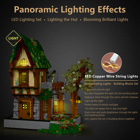 Mocsage MOC-117629 Medieval Modular Stree MEDIEVAL TAVERN with Lights Small Particles Building Blocks Set (1872PCS) Mocsage MOC-117629 Medieval Modular Stree MEDIEVAL TAVERN with Lights Small Particles Building Blocks Set (1872PCS)