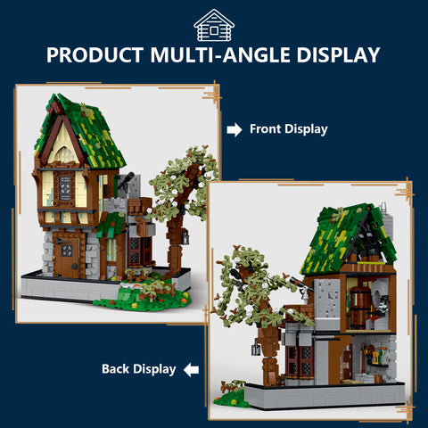 Mocsage MOC-117629 Medieval Modular Stree MEDIEVAL TAVERN with Lights Small Particles Building Blocks Set (1872PCS) Mocsage MOC-117629 Medieval Modular Stree MEDIEVAL TAVERN with Lights Small Particles Building Blocks Set (1872PCS)