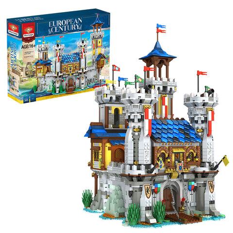 2722Pcs Small Particle European  Medieval Castle Model MOC  Building Block Model Kit with  Light 2722Pcs Small Particle European  Medieval Castle Model MOC  Building Block Model Kit with  Light