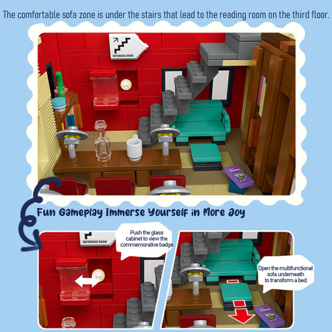 Mocsage City Library Modular  Street Scene Small Particles Building Blocks Set with LED Lights (2143PCS) Mocsage City Library Modular  Street Scene Small Particles Building Blocks Set with LED Lights (2143PCS)