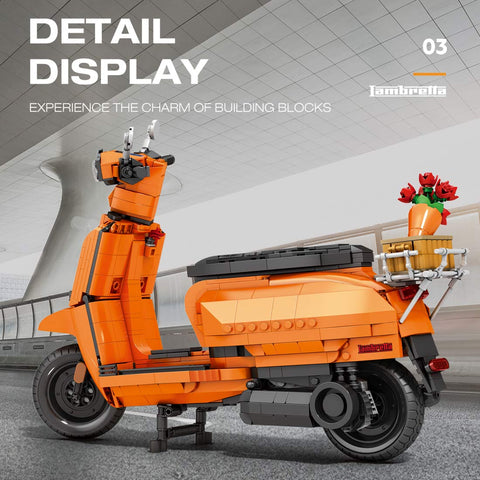 Y200 Extreme Style High-Power Scooter Building Blocks Set (1169PCS/Orange ) Y200 Extreme Style High-Power Scooter Building Blocks Set (1169PCS/Orange )