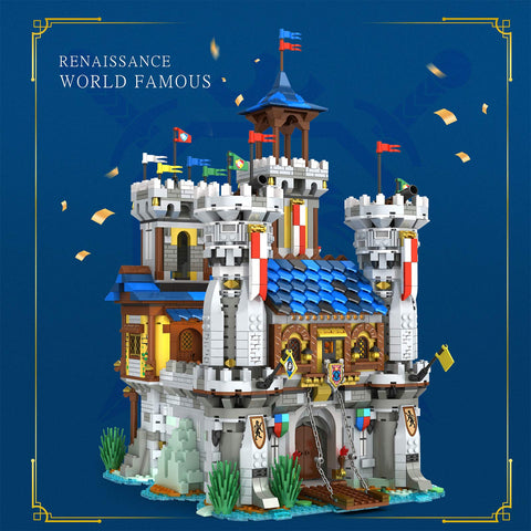 2722Pcs Small Particle European  Medieval Castle Model MOC  Building Block Model Kit with  Light 2722Pcs Small Particle European  Medieval Castle Model MOC  Building Block Model Kit with  Light