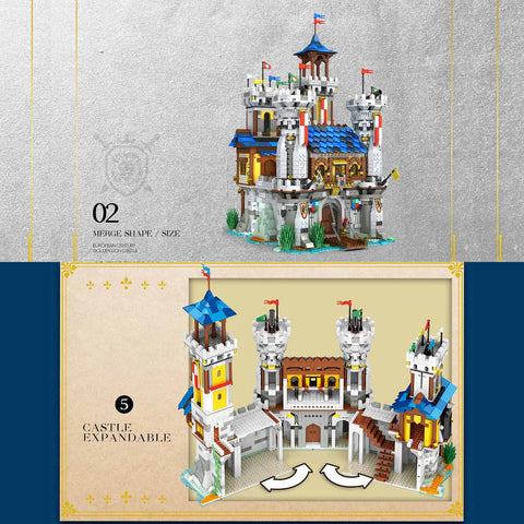 2722Pcs Small Particle European  Medieval Castle Model MOC  Building Block Model Kit with  Light 2722Pcs Small Particle European  Medieval Castle Model MOC  Building Block Model Kit with  Light