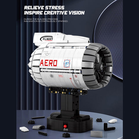 Mocsage Turbo Aircraft Engine Building Blocks Set (1813PCS) Mocsage Turbo Aircraft Engine Building Blocks Set (1813PCS)