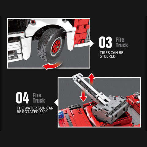 Water Jet Fire Engine Model  Building Blocks MOC Set Toys  (2888PCS/RC Version) Water Jet Fire Engine Model  Building Blocks MOC Set Toys  (2888PCS/RC Version)