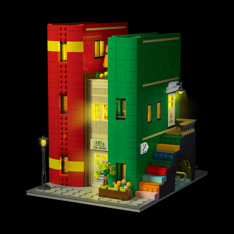 Mocsage City Library Modular  Street Scene Small Particles Building Blocks Set with LED Lights (2143PCS) Mocsage City Library Modular  Street Scene Small Particles Building Blocks Set with LED Lights (2143PCS)