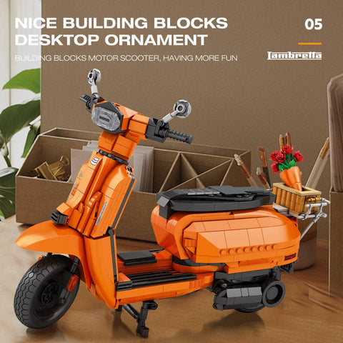 Y200 Extreme Style High-Power Scooter Building Blocks Set (1169PCS/Orange ) Y200 Extreme Style High-Power Scooter Building Blocks Set (1169PCS/Orange )