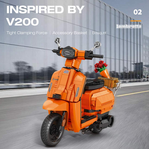 Y200 Extreme Style High-Power Scooter Building Blocks Set (1169PCS/Orange ) Y200 Extreme Style High-Power Scooter Building Blocks Set (1169PCS/Orange )