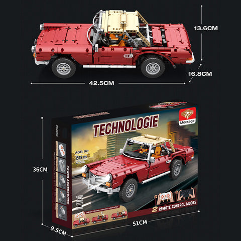 RC Vintage 280SL Sports Car  Model Building Blocks Toys STEM  Set (1578PCS) RC Vintage 280SL Sports Car  Model Building Blocks Toys STEM  Set (1578PCS)