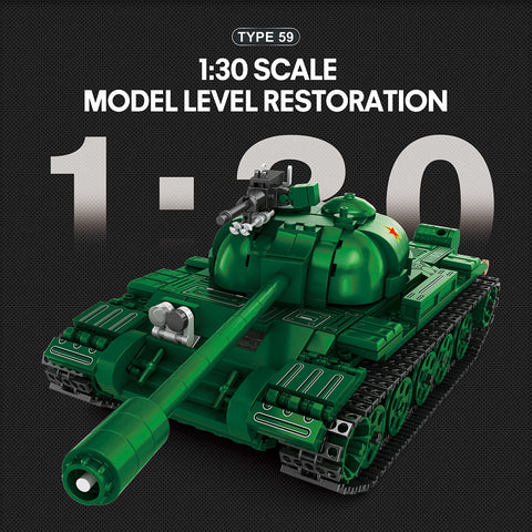 Mocsage 1/30 Scale Type 59 Tank Building Blocks Set(748PCS)