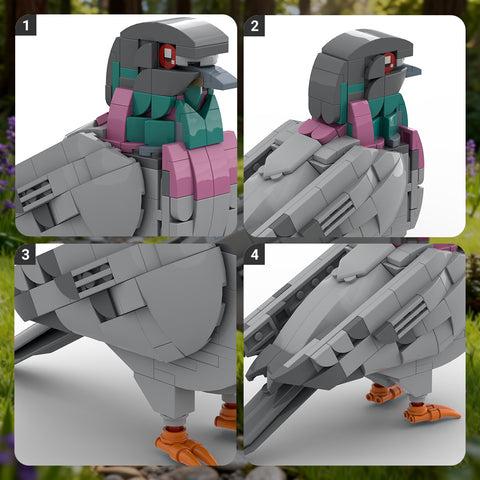Mocsage MOC-208738 Feral Pigeon Building Blocks Set (255PCS)