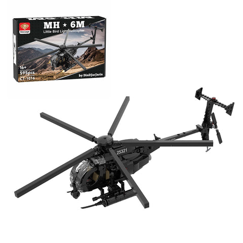 Mocsage MOC-88275 MH-6 Little Bird Helicopter Model Building Blocks Set (595PCS)