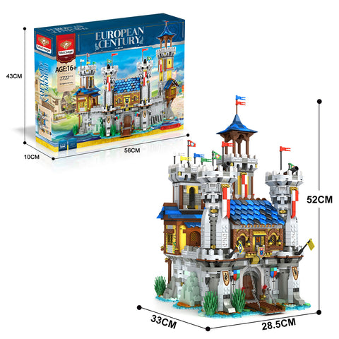 2722Pcs Small Particle European  Medieval Castle Model MOC  Building Block Model Kit with  Light