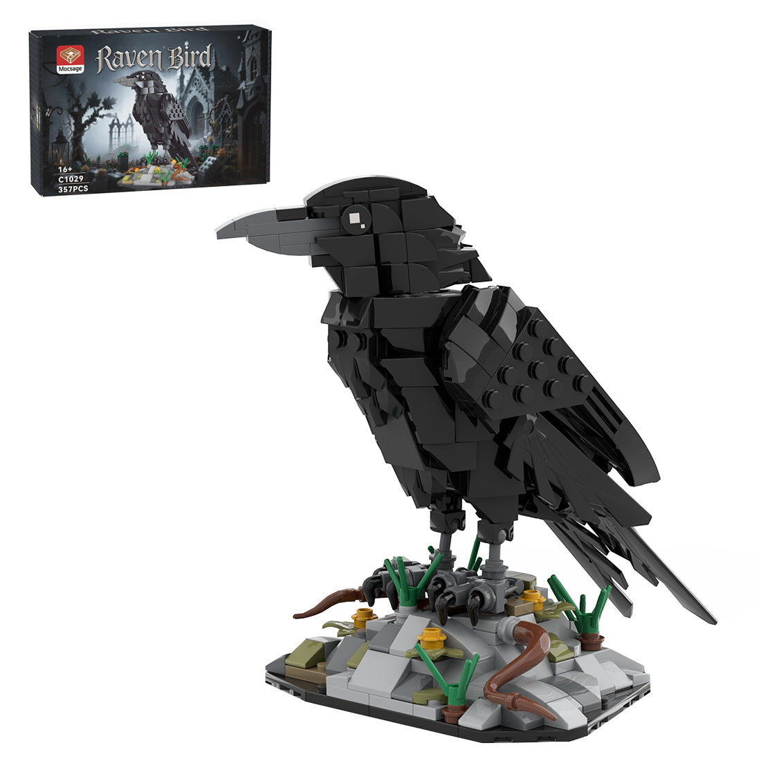 Mocsage MOC-217187 Raven Bird Building Blocks Set (357PCS)