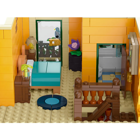 Mocsage Lighted Roman Corner Shop Street Scene Building Blocks Set(4507PCS)