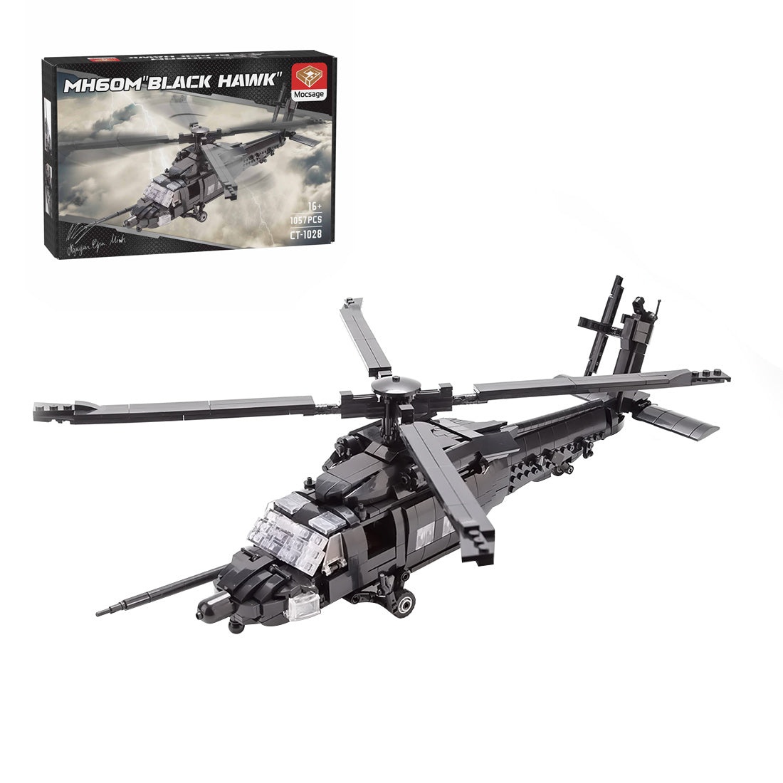 Mocsage MH60MBlack Hawk Military Copter Model(1057PCS)