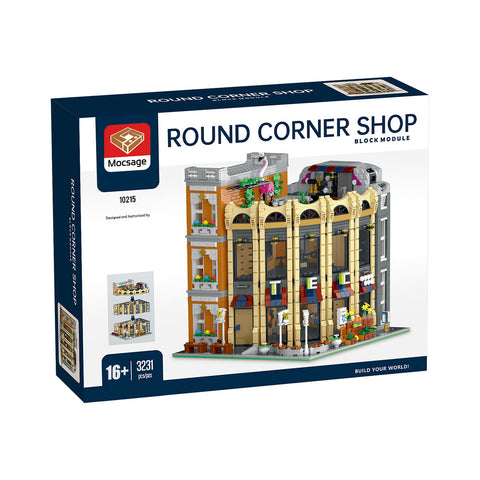 Mocsage Street Scene MOC European Department Corner Store with Light Building Blocks Set(3231PCS）