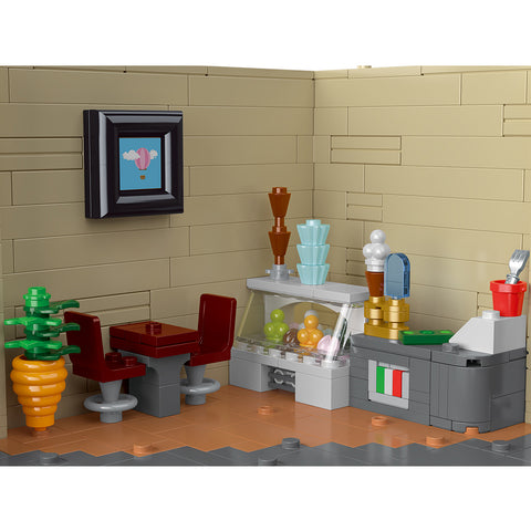 Mocsage Lighted Roman Corner Shop Street Scene Building Blocks Set(4507PCS)