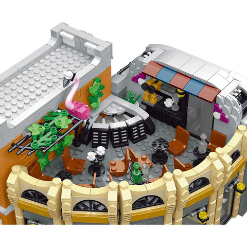 Mocsage Street Scene MOC European Department Corner Store with Light Building Blocks Set(3231PCS）