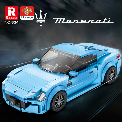 1/24 Scale 8 Studio Supercar Building Blocks Set (384PCS/Blue)