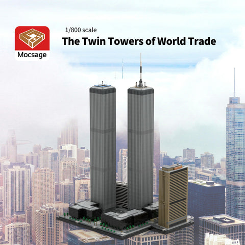 Mocsage 1/800 Scale Landmark Architecture Twin Towers(7129PCS)