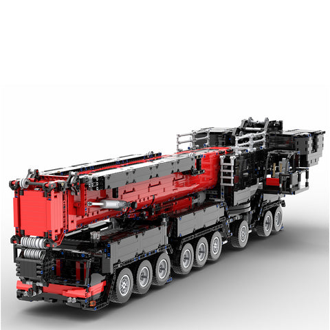 7778Pcs V3 1:20 2.4G 12-Motor  9-Bridge MOC Mobile  LTM1750-9.1 All-road RC Crane  Model DIY Small Particle  Building Block Kit - Red