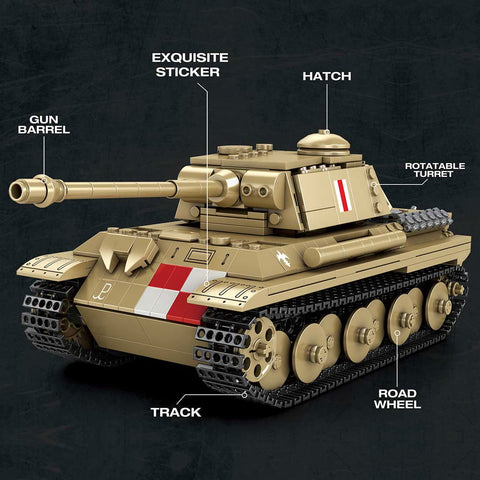 Mocsage 1/23 Scale Premium Medium pudel Tank Building Blocks Set(969PCS)