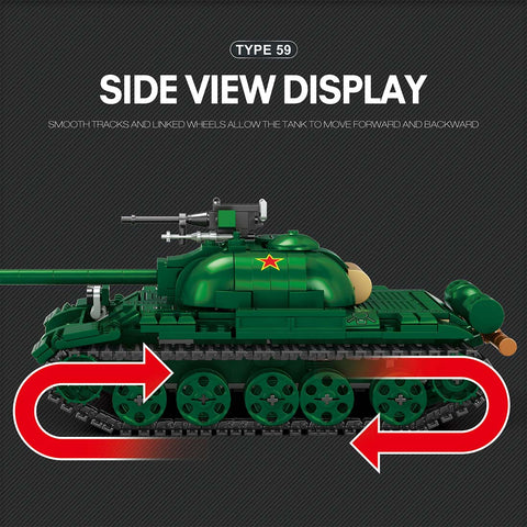 Mocsage 1/30 Scale Type 59 Tank Building Blocks Set(748PCS)