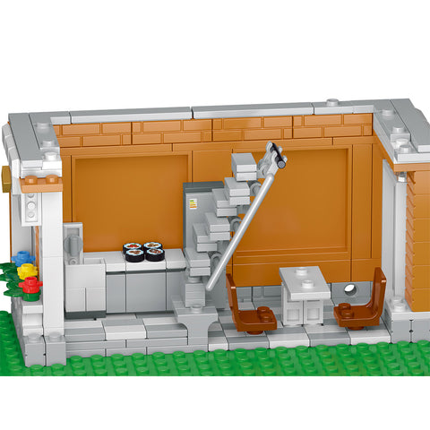 Mocsage Street Scene MOC European Department Corner Store with Light Building Blocks Set(3231PCS）