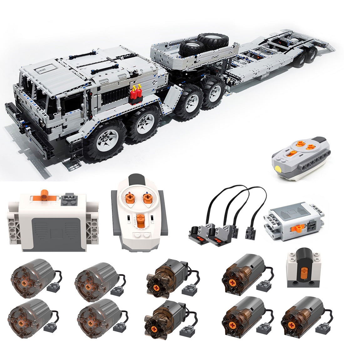 MAZ-537 8x8 Military Truck with  Electric Trailer DIY Building  Blocks MOC Set (5314PCS+)