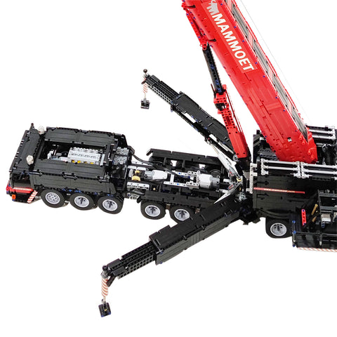 7778Pcs V3 1:20 2.4G 12-Motor  9-Bridge MOC Mobile  LTM1750-9.1 All-road RC Crane  Model DIY Small Particle  Building Block Kit - Red