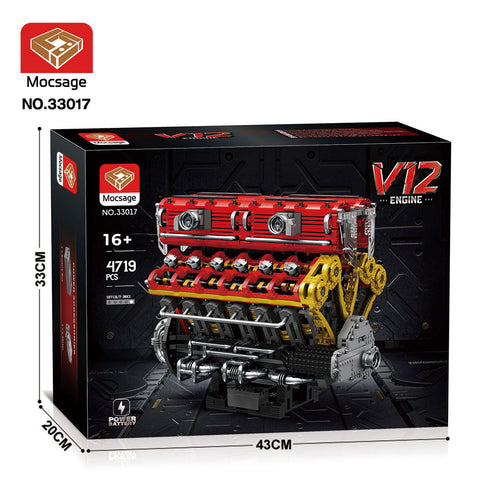 Mocsage 60° V12 Engine Building Blocks Set（4719PCS）