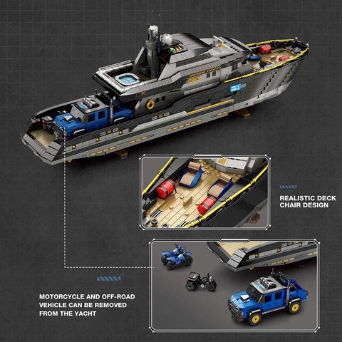 Mocsage MOC-185307 1/30 Scale Luxury Super-yacht Building Blocks Set（4421PCS）