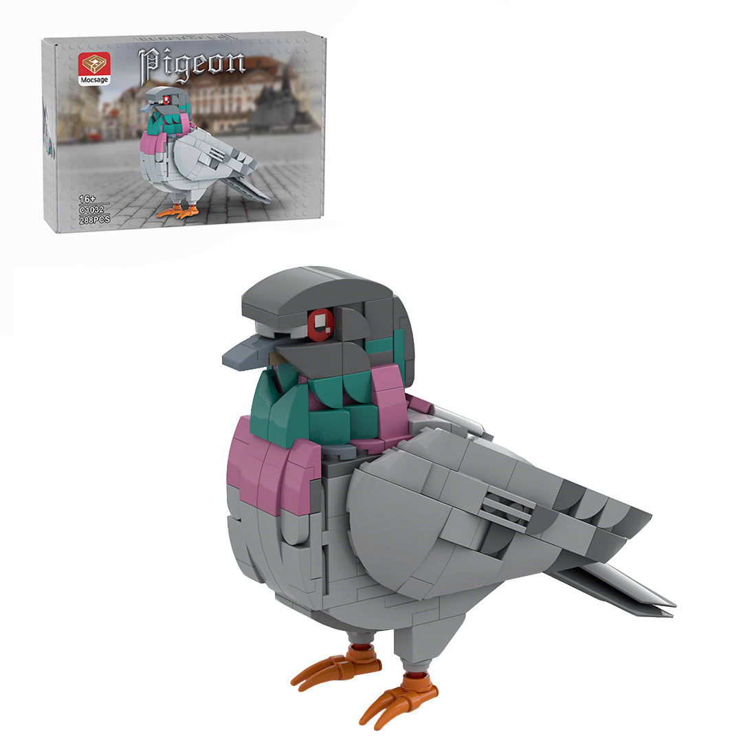 Mocsage MOC-208738 Feral Pigeon Building Blocks Set (255PCS)