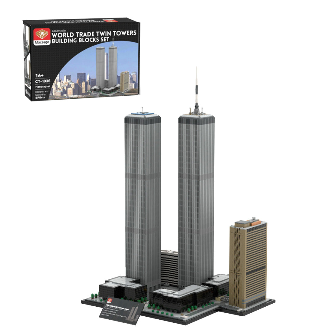 Mocsage 1/800 Scale Landmark Architecture Twin Towers(7129PCS)