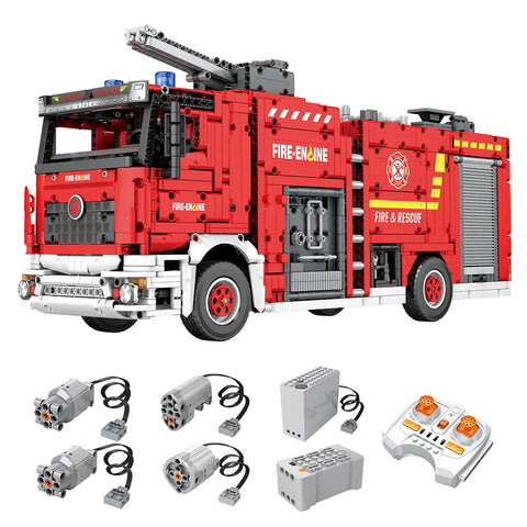 Water Jet Fire Engine Model  Building Blocks MOC Set Toys  (2888PCS/RC Version)