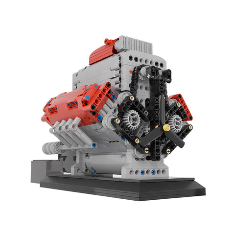 Mocsage MOC-171732 Crossplane V8 Engine with Supercharger & removable Cover Building Blocks Set (1054PCS/Dynamic Version)