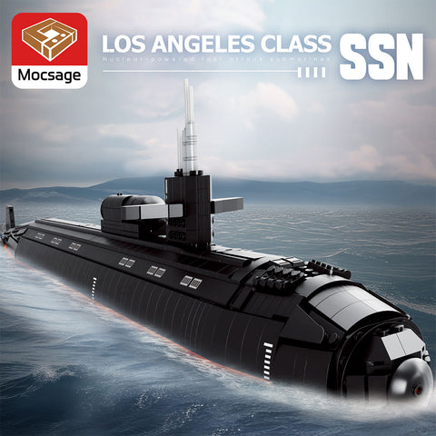 Mocsage 1/125 UCC Los Angeles-class Military Nuclear Submarine Model Building Blocks Set (2988PCS)