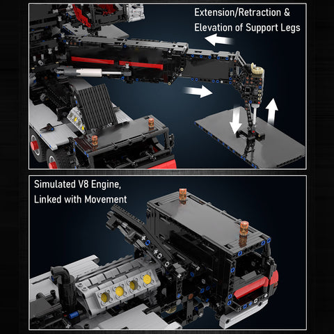 LG1750 Crane Model DIY Assembly Building Blocks Set (Dynamic Version/12135PCS/Red&Black)